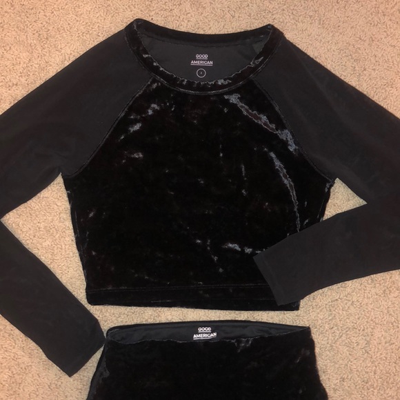 Black Velvet GOOD AMERICAN lounge set!! - Picture 2 of 5